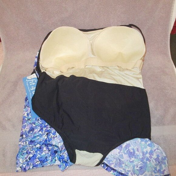 NWT Fit 4 U Thigh MINIMIZER Swim Dress Size 26W ONE PIECE Airbrush Floral BEACH - Picture 7 of 12